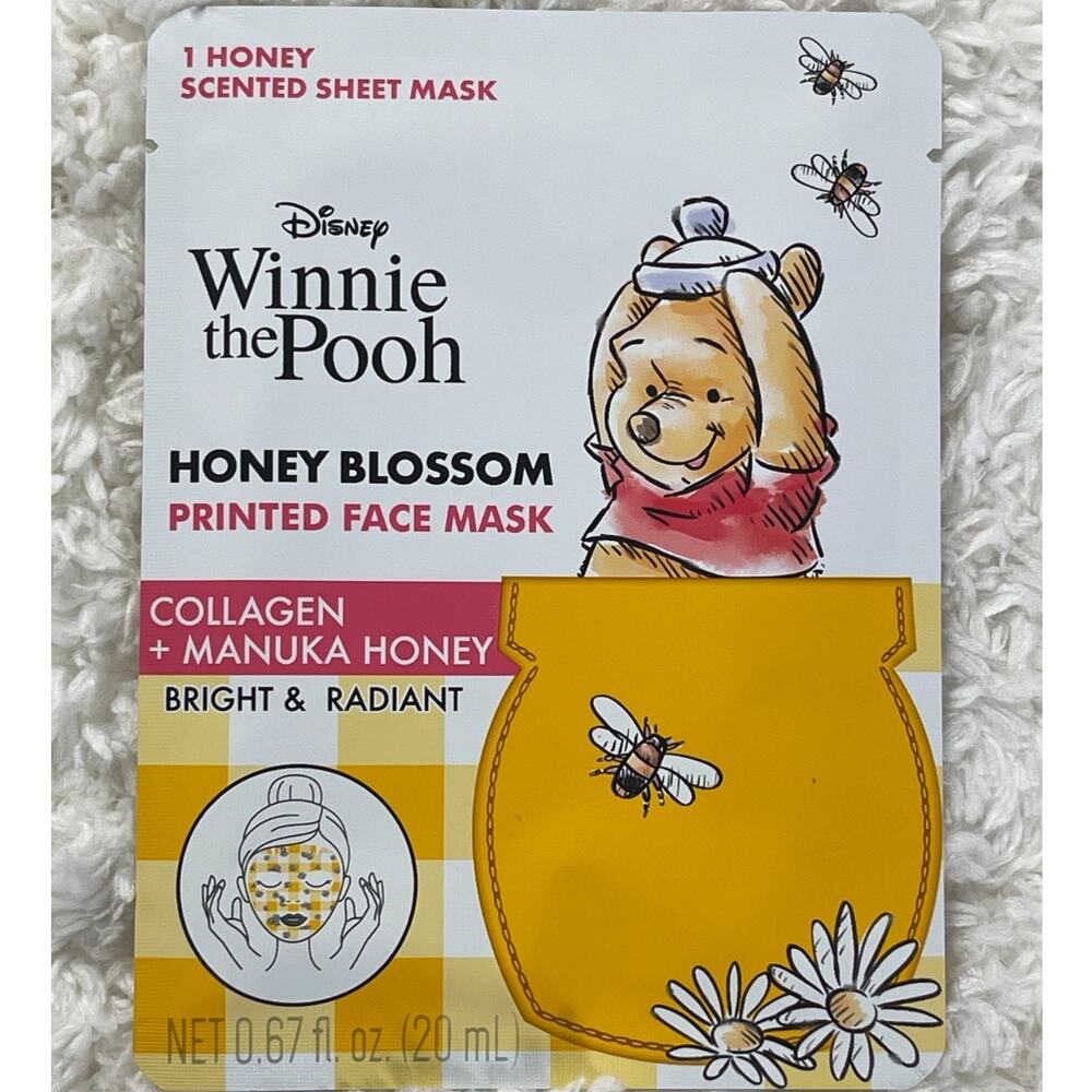 Winnie the Pooh Honey Scented Blossom Printed Face Mask Manuka Honey NEW 1 Mask